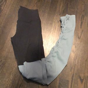 Alo EUC goddess legging, half ribbed in blue